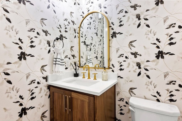 bathroom with toilet and vanity