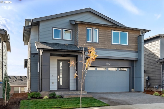 view of front facade with a garage