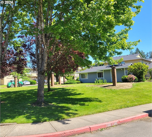 view of front facade with a front yard