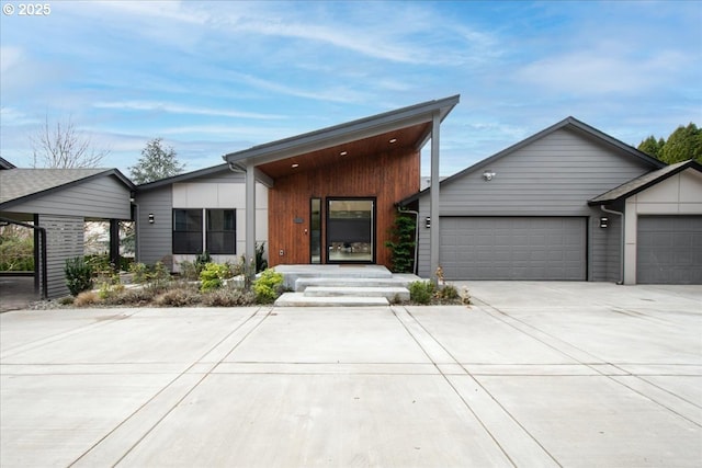 modern home with a garage