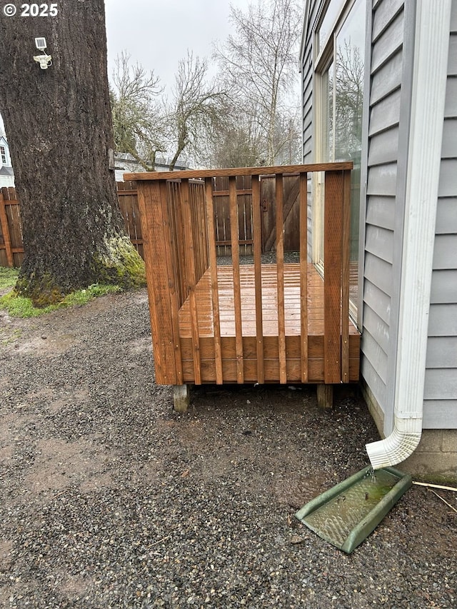 wooden terrace with fence