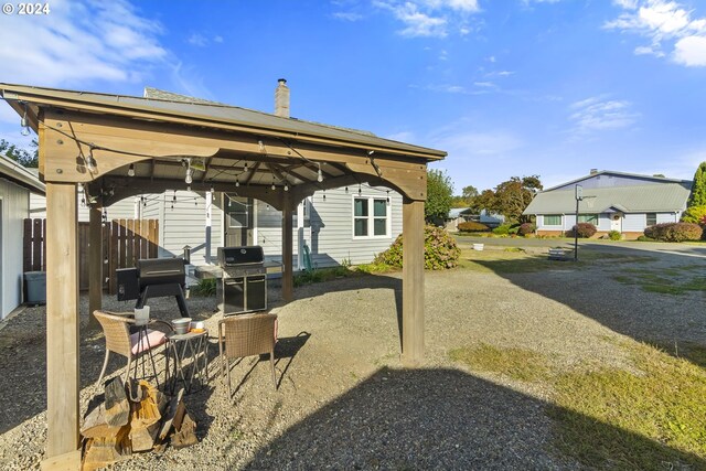 view of patio / terrace with a gazebo and area for grilling