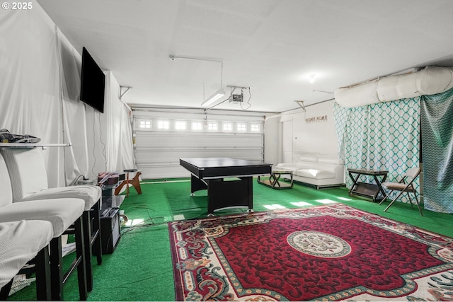 game room featuring carpet floors