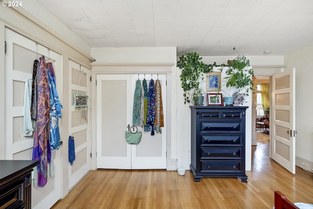 foyer entrance featuring hardwood / wood-style floors