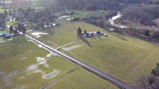 aerial view featuring a rural view