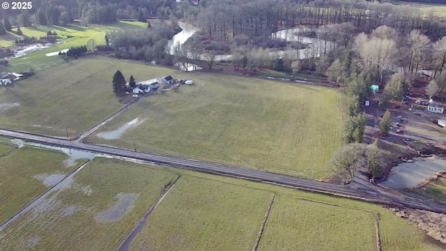 drone / aerial view featuring a rural view