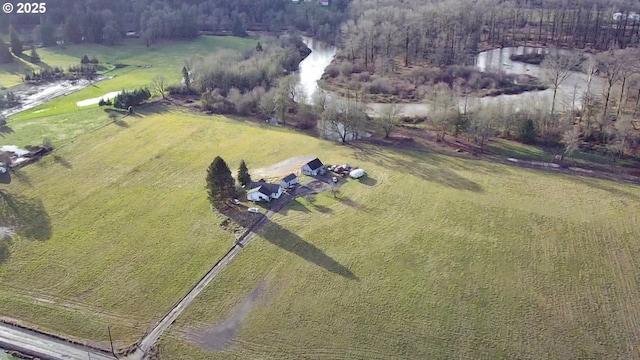 aerial view featuring a rural view