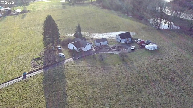 aerial view featuring a rural view