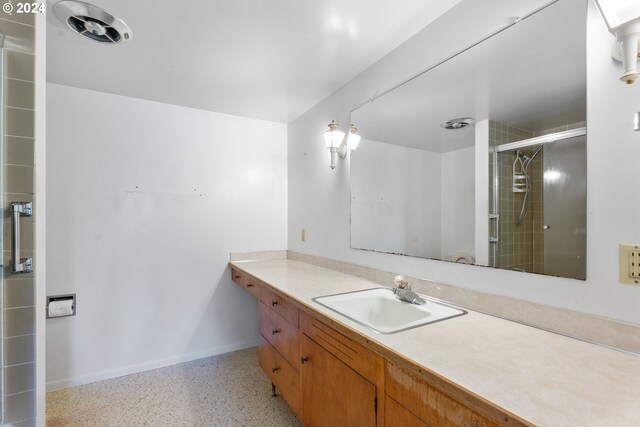 full bathroom with vanity, toilet, and bath / shower combo with glass door