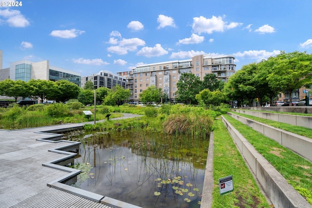 view of property's community featuring a water view