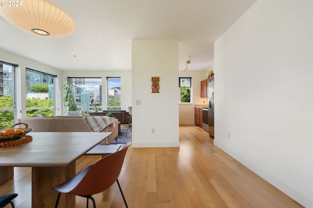 dining area featuring light hardwood / wood-style flooring