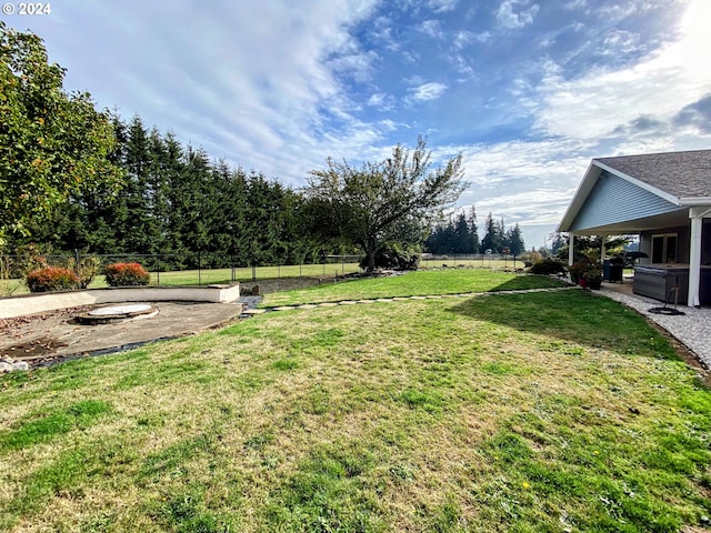 view of yard with a patio area