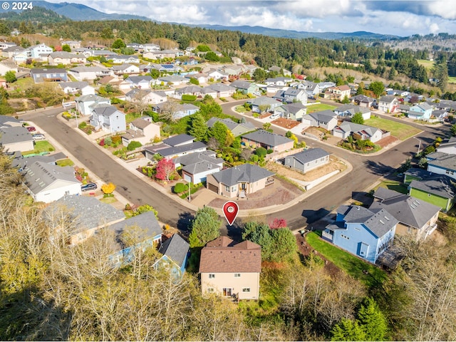 aerial view featuring a mountain view