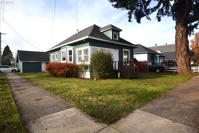 view of side of property featuring a yard