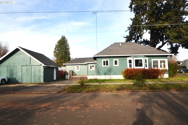 exterior space with an outbuilding