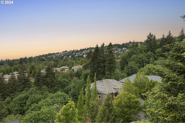 view of aerial view at dusk