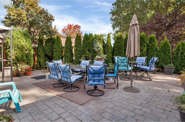 view of patio / terrace featuring outdoor dining space