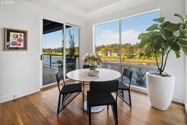 dining space featuring hardwood / wood-style flooring