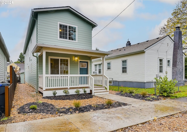 front facade featuring covered porch