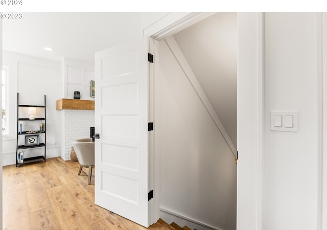 interior space featuring light hardwood / wood-style flooring