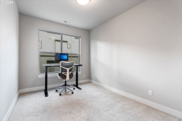 office with light colored carpet