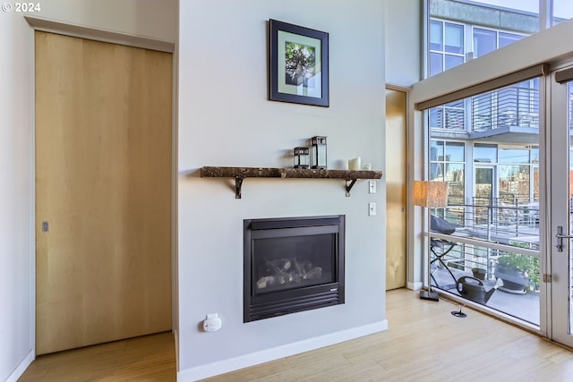 unfurnished living room featuring light hardwood / wood-style flooring