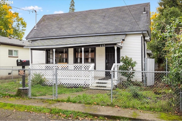 bungalow-style home with covered porch