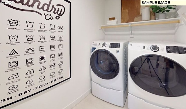 laundry area featuring washer and dryer