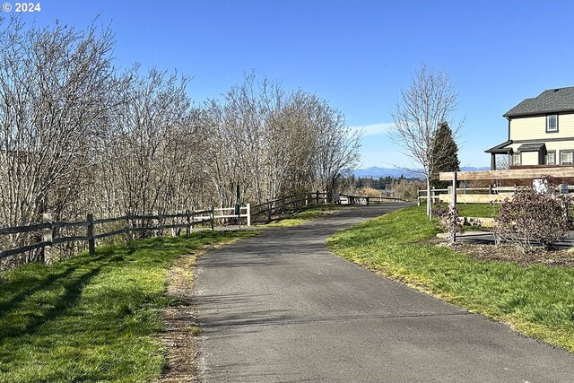 view of street with a mountain view