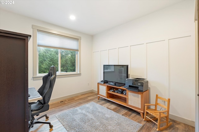 office area featuring wood-type flooring