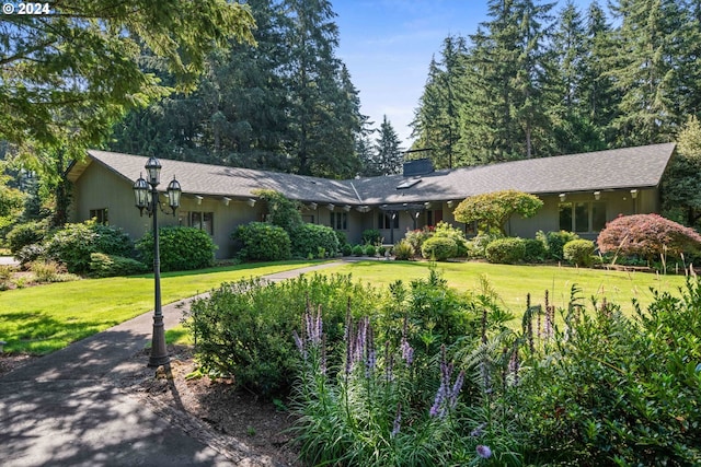 ranch-style house with a front yard