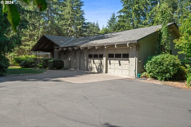 view of garage