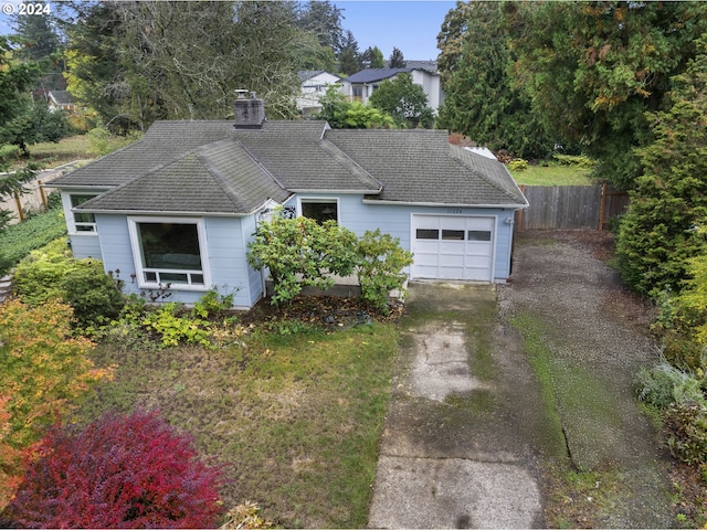 view of front of home with a garage