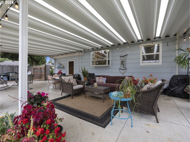 view of patio with outdoor lounge area