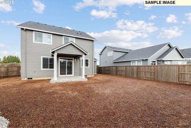 1376 NE Josephine Ct Unit 184, Estacada, OR 97023 - back of house featuring a patio, a fenced backyard, and crawl space