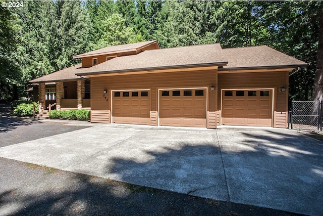 view of front of home with a garage