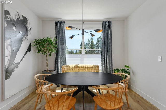 dining area featuring light hardwood / wood-style floors