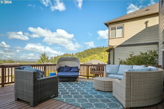 deck with an outdoor living space