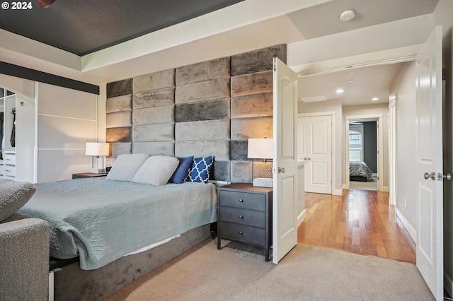 bedroom featuring light hardwood / wood-style flooring