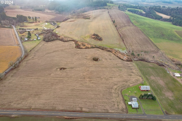 aerial view with a rural view