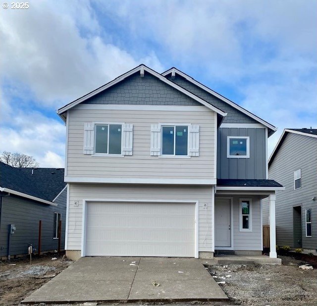 view of front of house with a garage