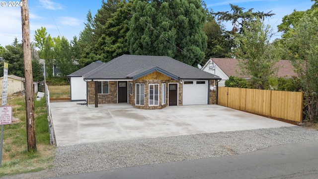 view of front of home featuring a garage