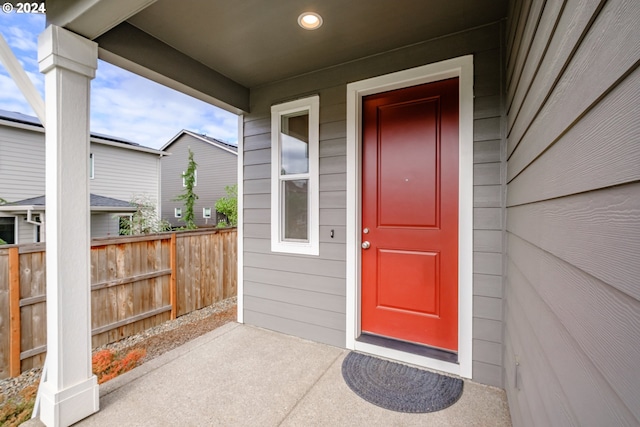 view of doorway to property