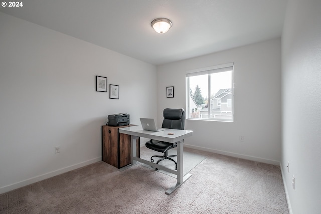 view of carpeted office space