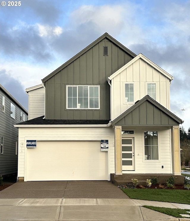 view of front of property featuring a garage