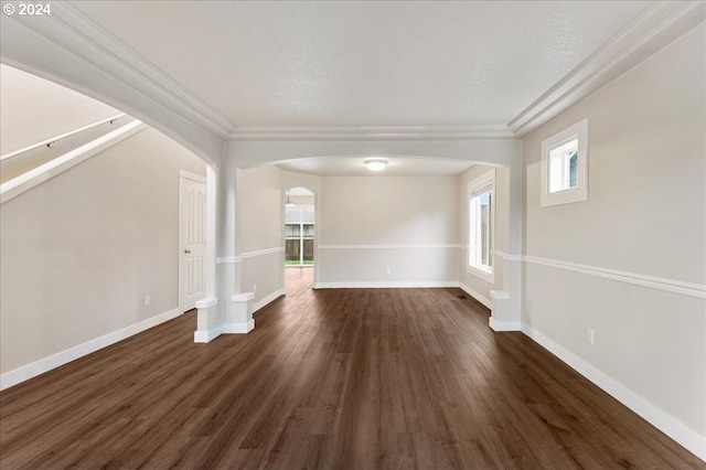 unfurnished living room featuring dark hardwood / wood-style flooring