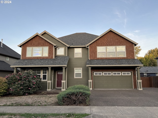 view of front facade featuring a garage