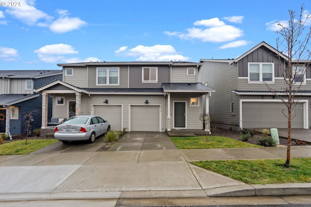 view of front of house with a garage