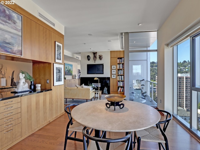 dining room featuring light wood-type flooring