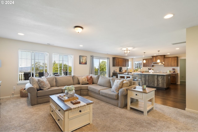 view of carpeted living room